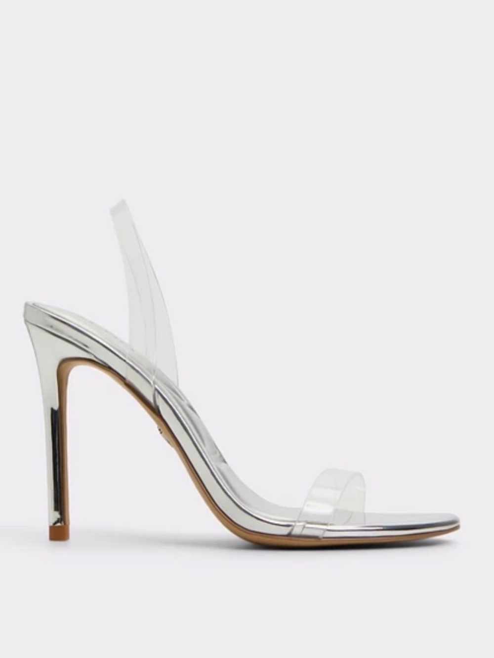 Aldo Silver Stiletto with Clear Straps